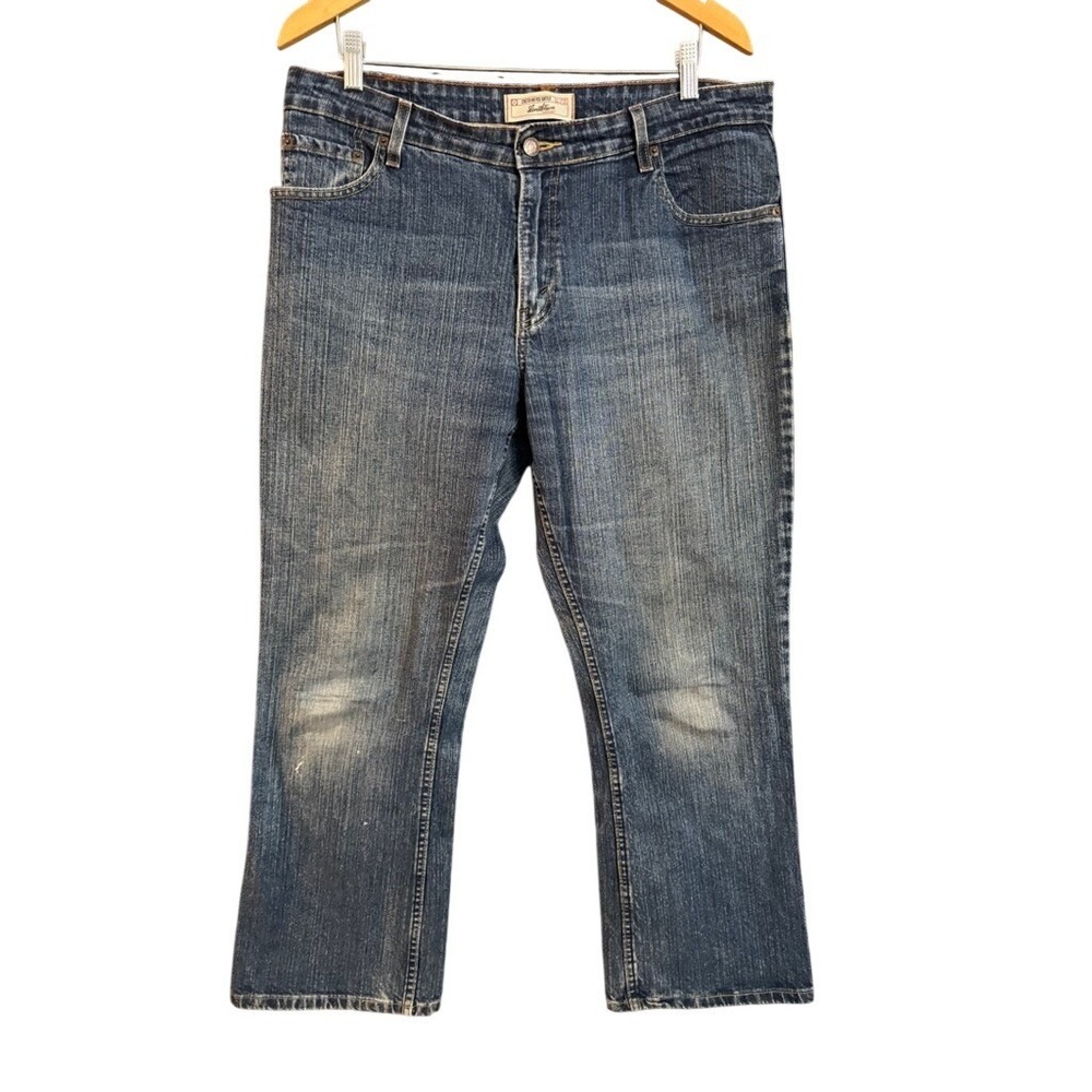 Levi Strauss Signature Stretch Mid Rise Bootcut Jeans Blue Womens 14 Short